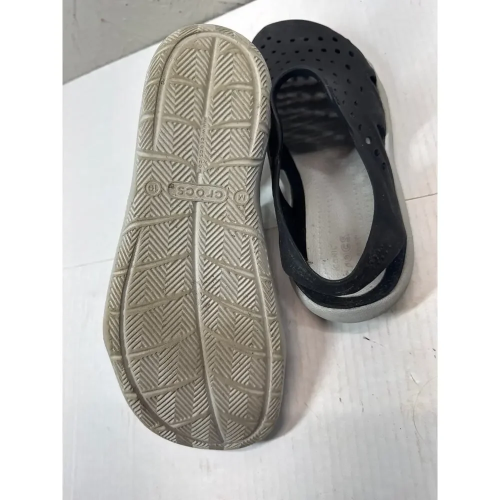Crocs Slingback Sandal Shoes Men's Black Slip‎ On Casual Closed Toe Size 10